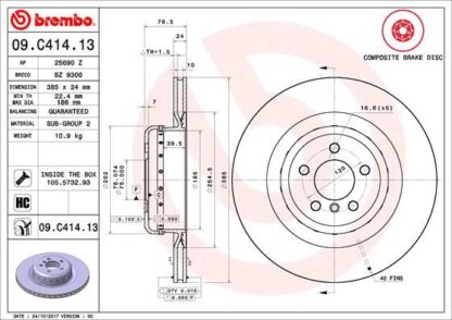 Brzdový kotouč BREMBO 09.C414.13