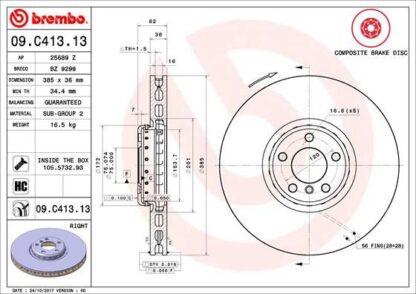 Brzdový kotouč BREMBO 09.C413.13