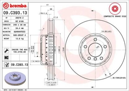 Brzdový kotouč BREMBO 09.C393.13