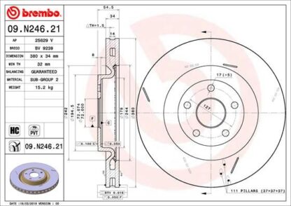 Brzdový kotouč BREMBO 09.N246.21