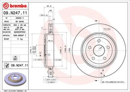 Brzdový kotouč BREMBO 09.N247.11