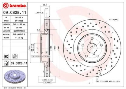 Brzdový kotouč BREMBO 09.C828.11