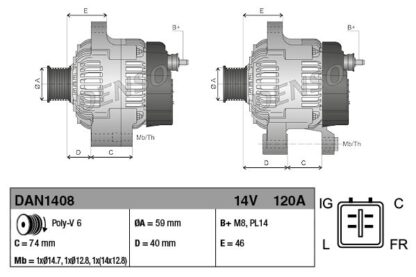 generátor DENSO DAN1408