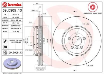 Brzdový kotouč BREMBO 09.D905.13