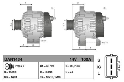 generátor DENSO DAN1434