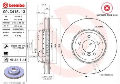 Brzdový kotouč BREMBO 09.C415.13