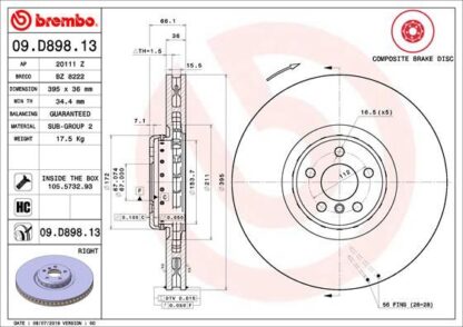 Brzdový kotouč BREMBO 09.D898.13