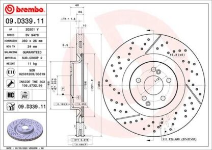 Brzdový kotouč BREMBO 09.D339.11