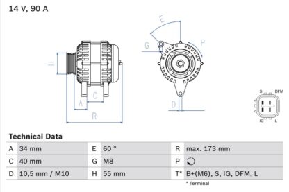 generátor BOSCH 0 986 046 110