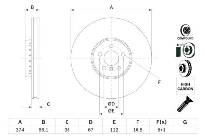 Brzdový kotouč BOSCH 0 986 479 F60