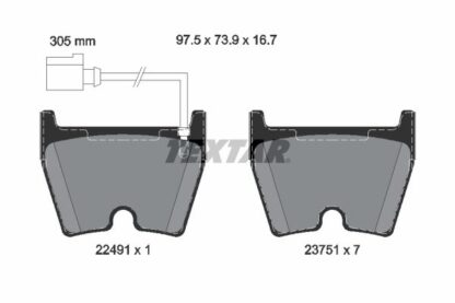 Sada brzdových destiček, kotoučová brzda TEXTAR 2249101