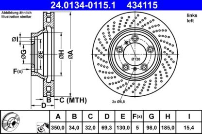 Brzdový kotouč ATE 24.0134-0115.1