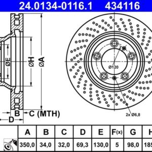 Brzdový kotouč ATE 24.0134-0116.1