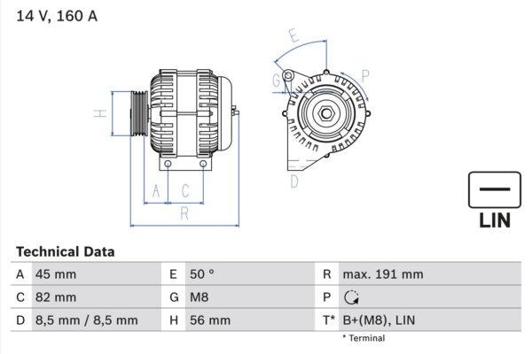 generátor BOSCH 0 986 047 500