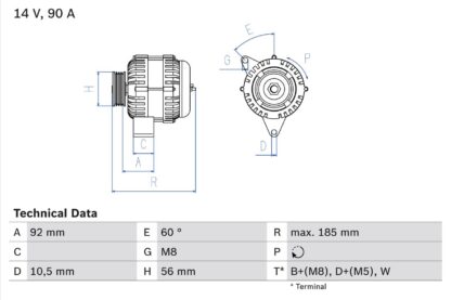 generátor BOSCH 0 986 040 180