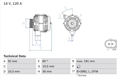 generátor BOSCH 0 986 042 550