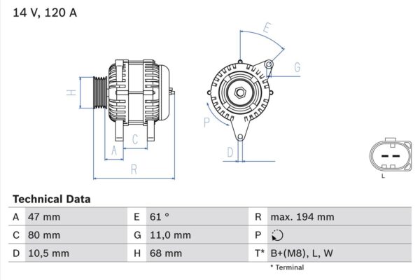 generátor BOSCH 0 986 044 890
