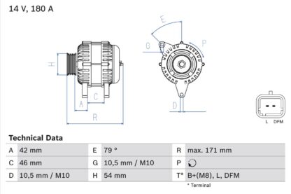 generátor BOSCH 0 986 080 660