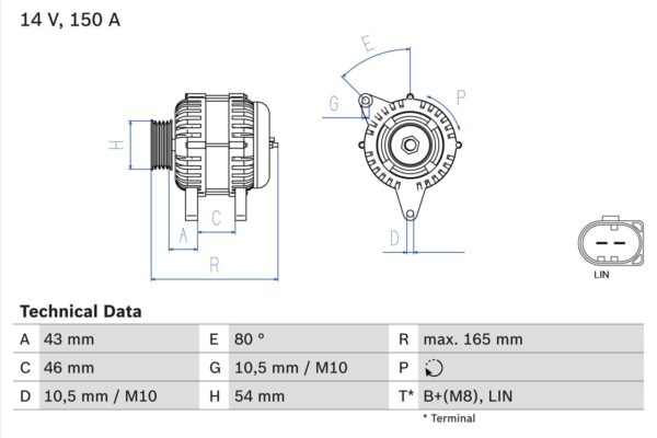generátor BOSCH 0 986 081 190
