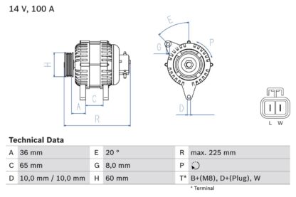 generátor BOSCH 0 986 043 981