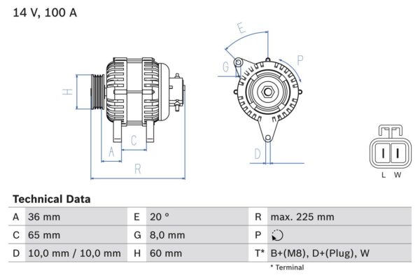 generátor BOSCH 0 986 043 981