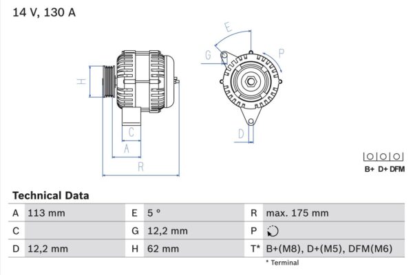 generátor BOSCH 0 986 048 801