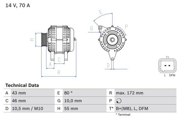 generátor BOSCH 0 986 049 370