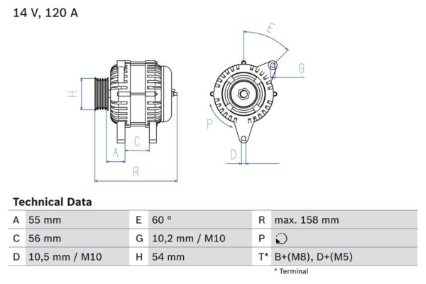 generátor BOSCH 0 986 047 330