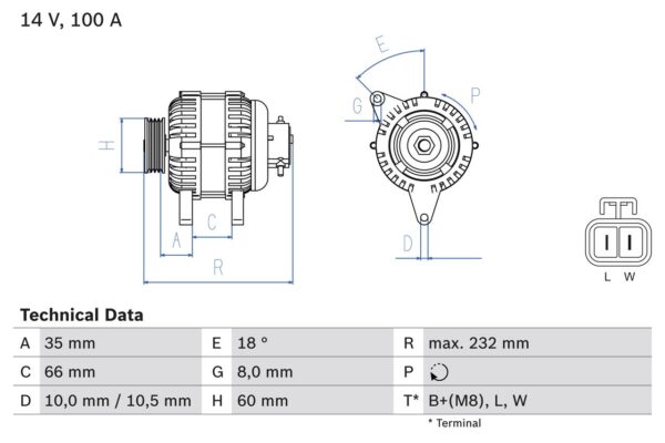generátor BOSCH 0 986 048 340