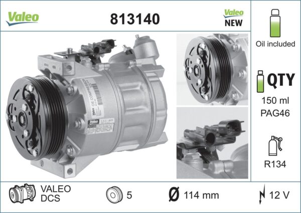 Kompresor, klimatizace VALEO 813140