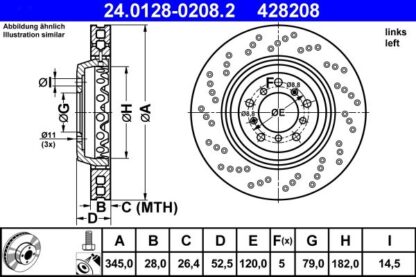 Brzdový kotouč ATE 24.0128-0208.2