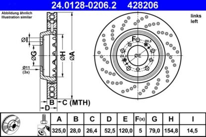 Brzdový kotouč ATE 24.0128-0206.2