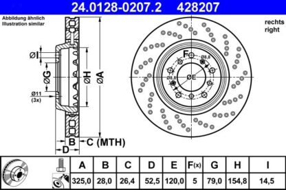 Brzdový kotouč ATE 24.0128-0207.2