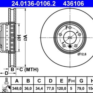 Brzdový kotouč ATE 24.0136-0106.2