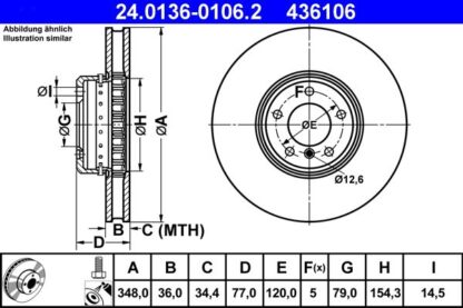 Brzdový kotouč ATE 24.0136-0106.2