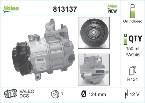 Kompresor, klimatizace VALEO 813137
