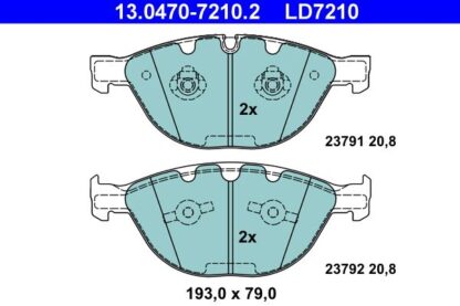 Sada brzdových destiček, kotoučová brzda ATE CERAMIC 13.0470-7210.2