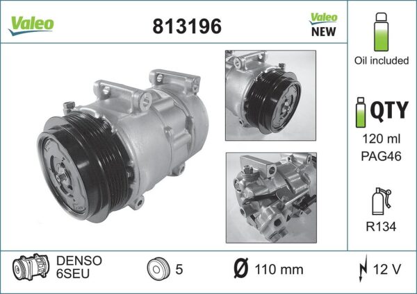 Kompresor, klimatizace VALEO 813196