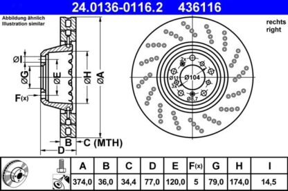 Brzdový kotouč ATE 24.0136-0116.2