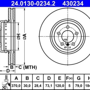 Brzdový kotouč ATE 24.0130-0234.2