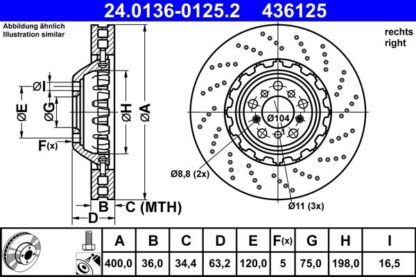 Brzdový kotouč ATE 24.0136-0125.2