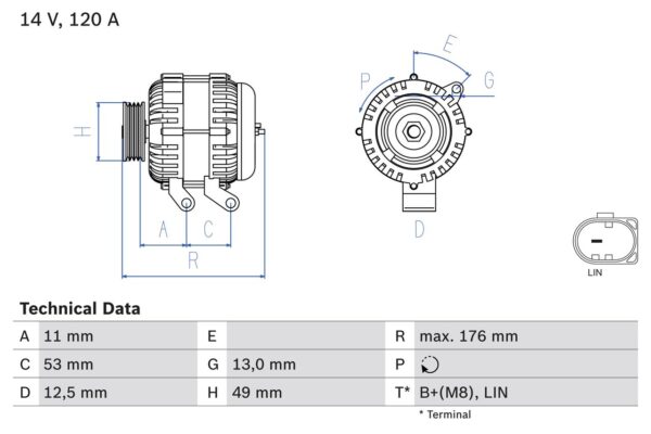 generátor BOSCH 0 986 082 220