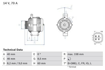 generátor BOSCH 0 986 082 800