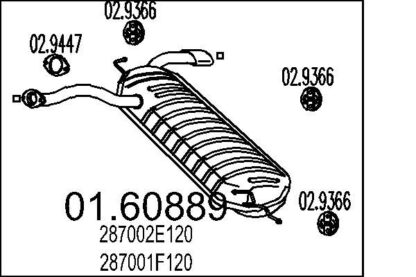 Zadní tlumič výfuku MTS 01.60889