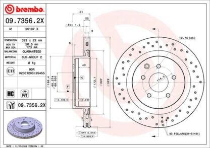 Brzdový kotouč BREMBO 09.7356.2X