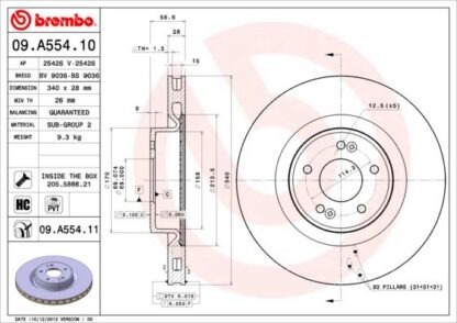 Brzdový kotouč BREMBO 09.A554.11