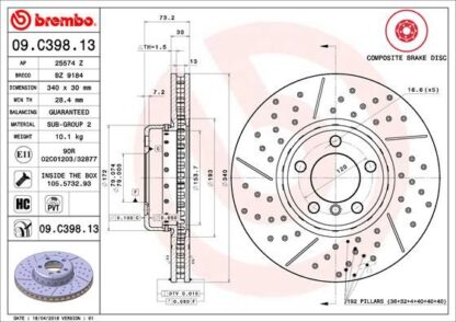 Brzdový kotouč BREMBO 09.C398.13